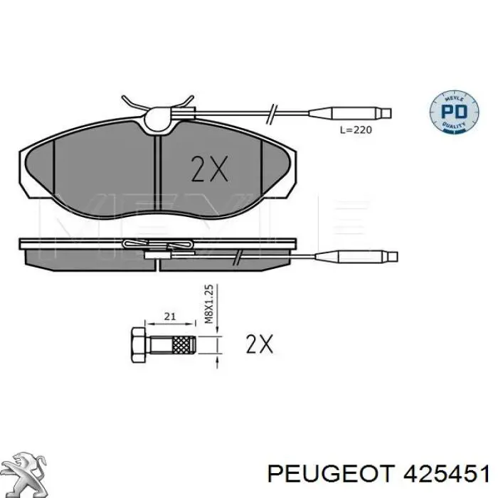 425451 Peugeot/Citroen pastillas de freno delanteras