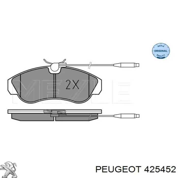 425452 Peugeot/Citroen pastillas de freno delanteras