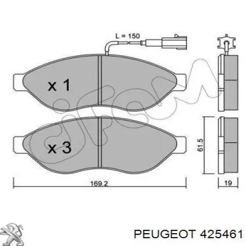 Pastillas de freno 425461 Peugeot/Citroen