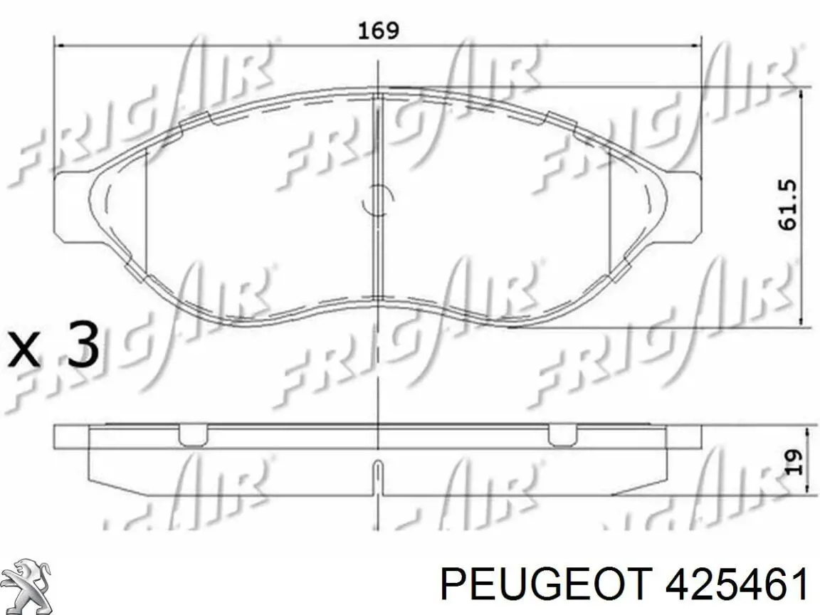 Pastillas de freno delanteras Peugeot/Citroen 425461