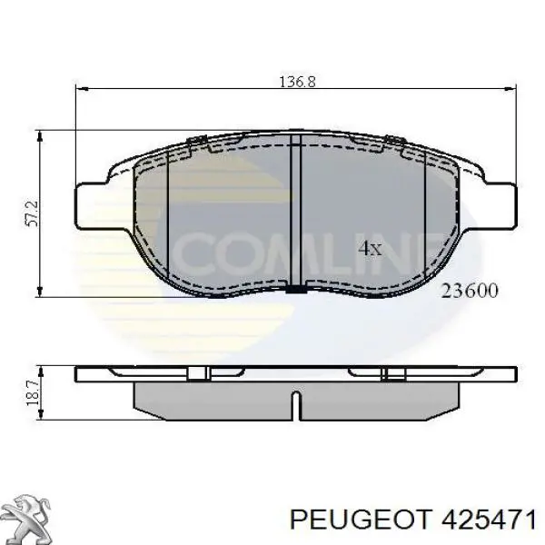 Comprar 425471 Peugeot/Citroen Pastillas delanteras de freno