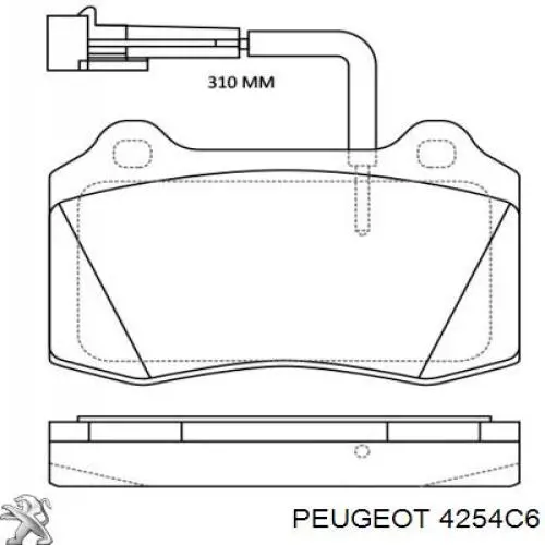 4254C6 Peugeot/Citroen Pastillas freno traseras