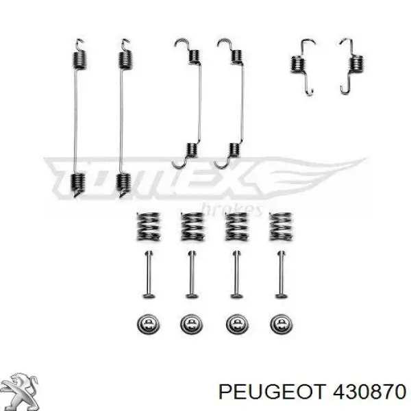 430870 Peugeot/Citroen kit de montaje, zapatas de freno traseras
