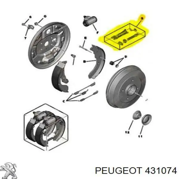 431074 Peugeot/Citroen kit de reparacion mecanismo suministros (autoalimentacion)