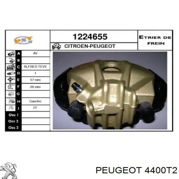 Comprar 4400T2 Peugeot/Citroen Pinza de freno delantera izquierda