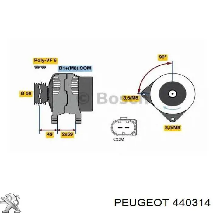440314 Peugeot/Citroen soporte, pinza de freno delantera