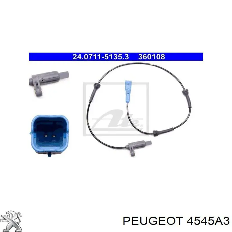 Comprar 4545A3 Peugeot/Citroen Sensor ABS, rueda trasera