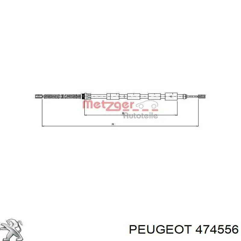 4745.56 Peugeot/Citroen cable de freno de mano trasero derecho