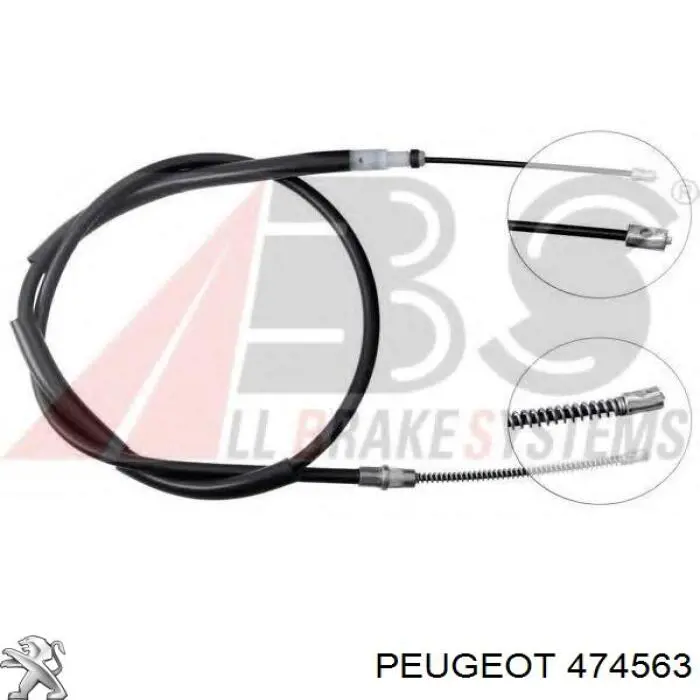 Cable de freno de mano trasero izquierdo 474563 Peugeot/Citroen