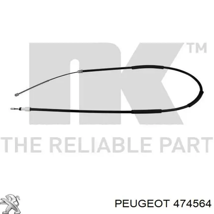 474564 Peugeot/Citroen cable de freno de mano trasero derecho