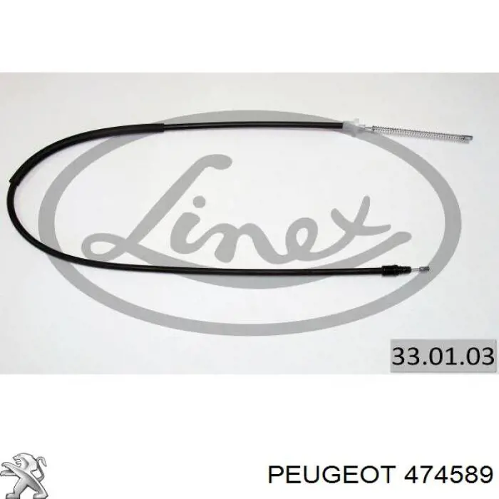 474589 Peugeot/Citroen Cable de freno de mano trasero derecho/izquierdo