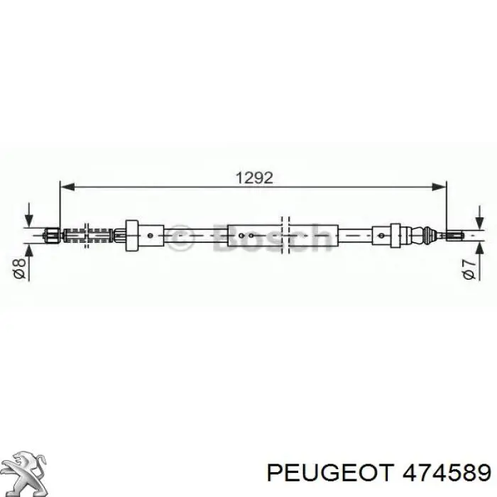 Comprar 474589 Peugeot/Citroen Cable de freno de mano trasero derecho/izquierdo