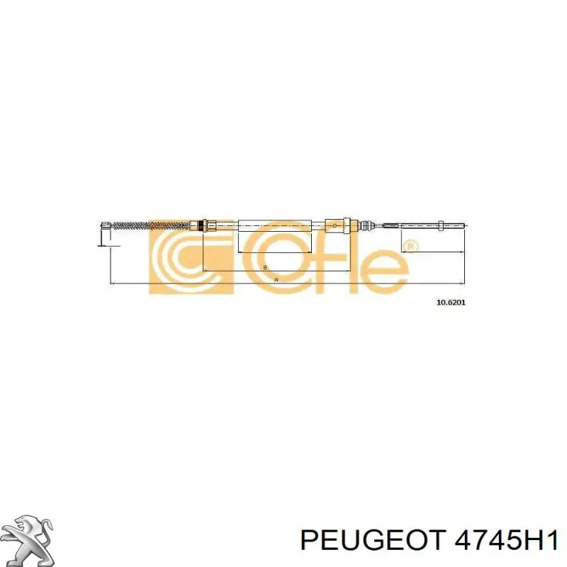 4745H1 Peugeot/Citroen cable de freno de mano trasero izquierdo