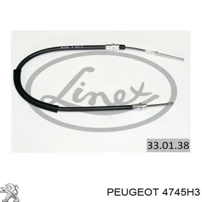 4745H3 Peugeot/Citroen cable de freno de mano trasero izquierdo