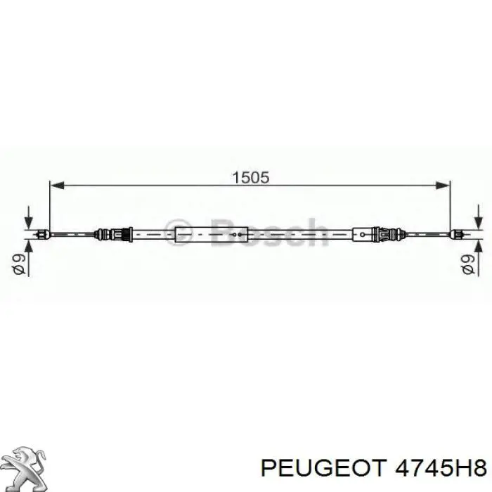Comprar 4745H8 Peugeot/Citroen Cable de freno de mano trasero derecho/izquierdo