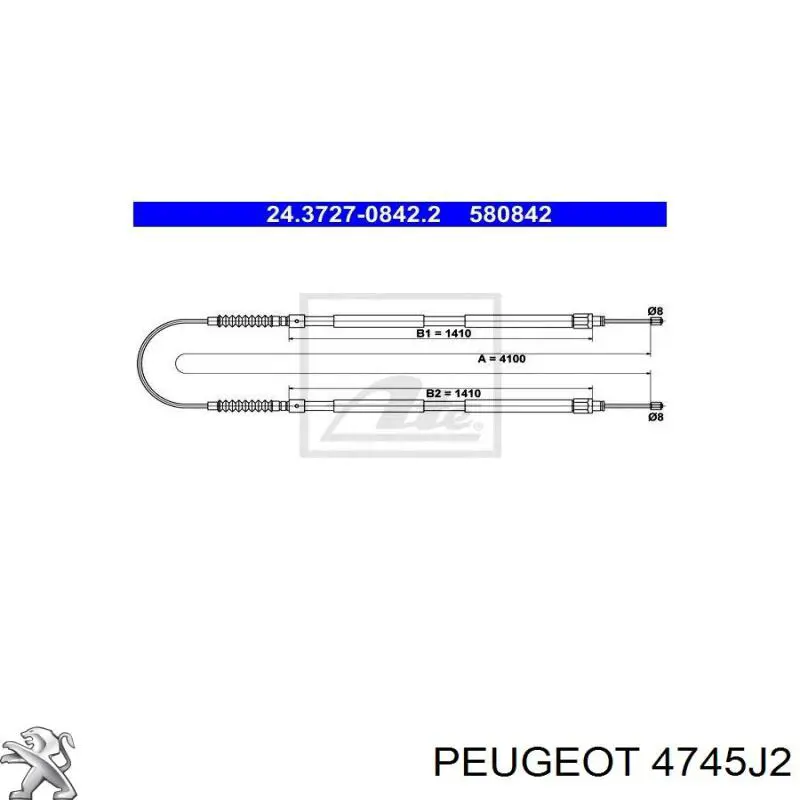 12.47009 Diesel Technic cable de freno de mano trasero derecho/izquierdo