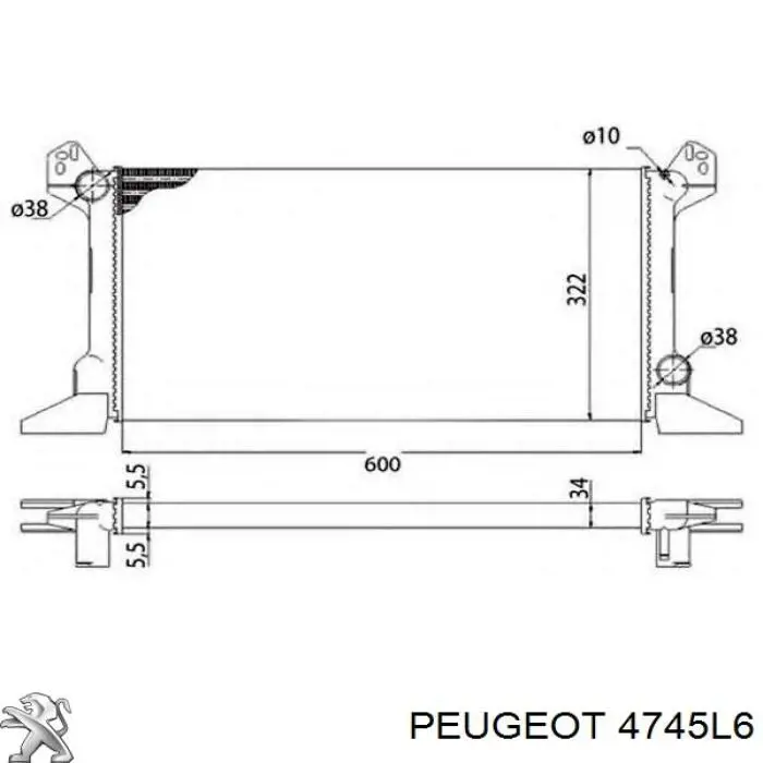 4745L6 Peugeot/Citroen cable de freno de mano trasero derecho