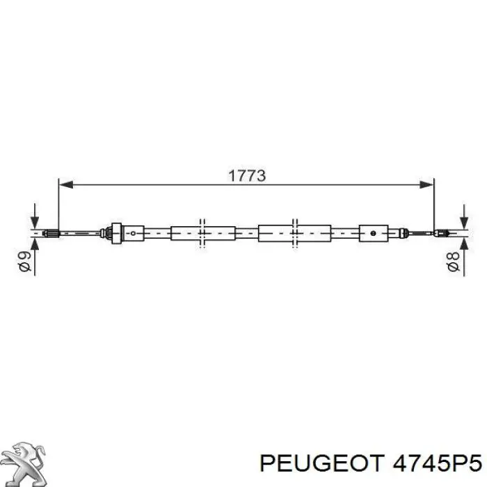 4745P5 Peugeot/Citroen cable de freno de mano trasero izquierdo