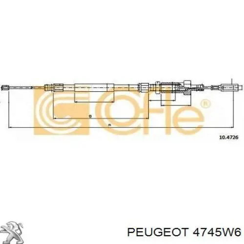 4745W6 Peugeot/Citroen cable de freno de mano delantero