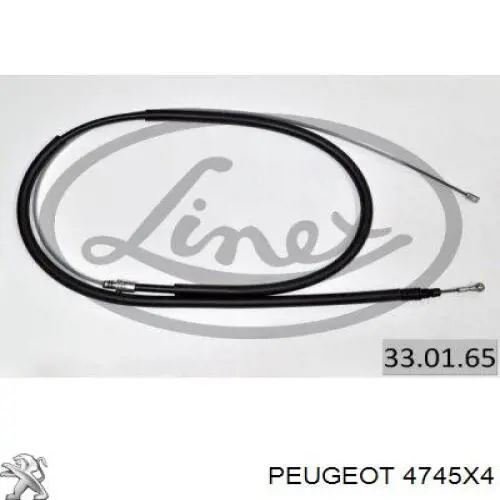 4745X4 Peugeot/Citroen cable de freno de mano trasero derecho/izquierdo
