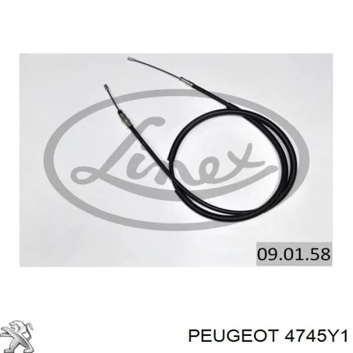 4745Y1 Peugeot/Citroen cable de freno de mano trasero derecho