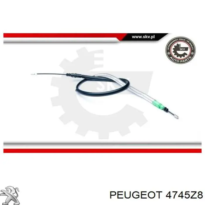 4745Z8 Peugeot/Citroen cable de freno de mano trasero derecho