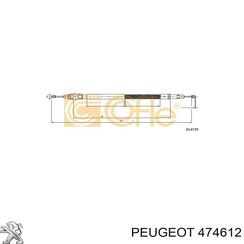 474612 Peugeot/Citroen cable de freno de mano trasero derecho/izquierdo