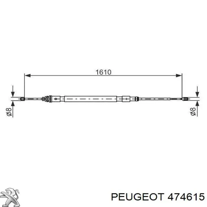 Comprar 474615 Peugeot/Citroen Cable de freno de mano trasero derecho/izquierdo