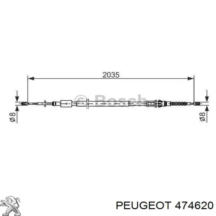 Comprar 474620 Peugeot/Citroen Cable de freno de mano trasero derecho/izquierdo