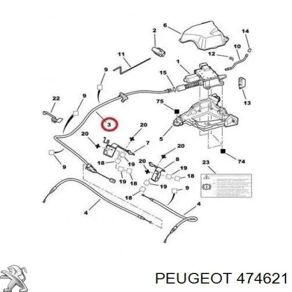 474621 Peugeot/Citroen cable de freno de mano delantero