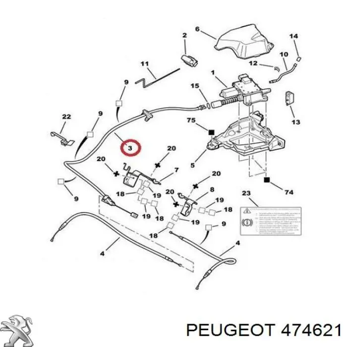 Cable de freno de mano delantero  Peugeot/Citroen 474621 precio, desde 28,62 EUR