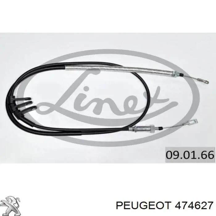 Cable de freno de estacionamiento delantero 474627 Peugeot/Citroen