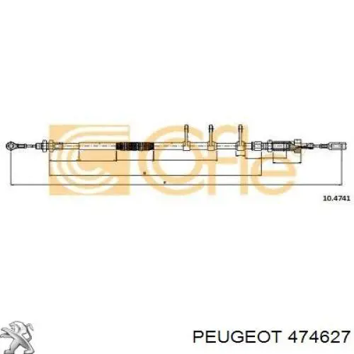 Cable de freno de estacionamiento delantero 1350313080 Fiat/Alfa/Lancia
