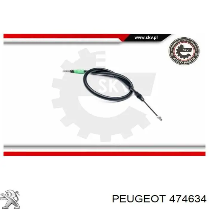 474634 Peugeot/Citroen cable de freno de mano trasero izquierdo