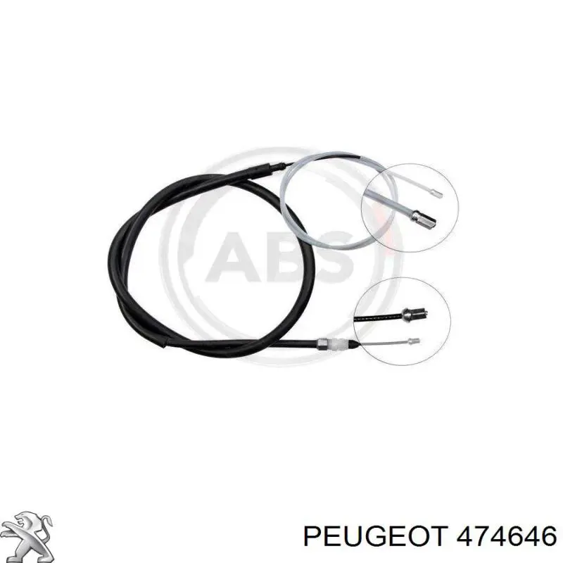 474646 Peugeot/Citroen cable de freno de mano trasero derecho/izquierdo