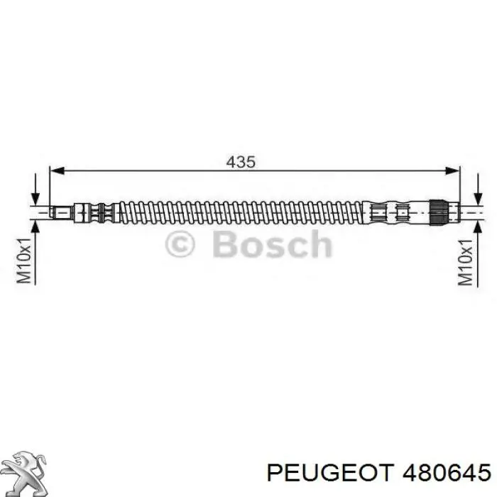 480645 Peugeot/Citroen latiguillo de freno trasero