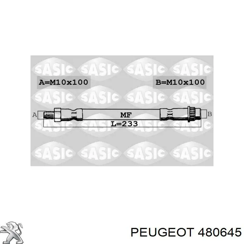 Tubo liquido de freno trasero Peugeot/Citroen 480645