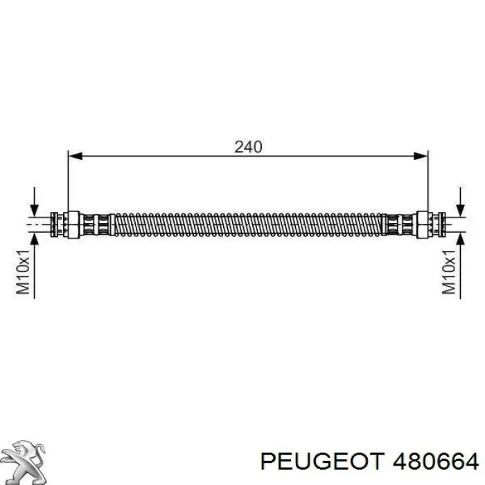 480664 Peugeot/Citroen latiguillos de freno trasero derecho