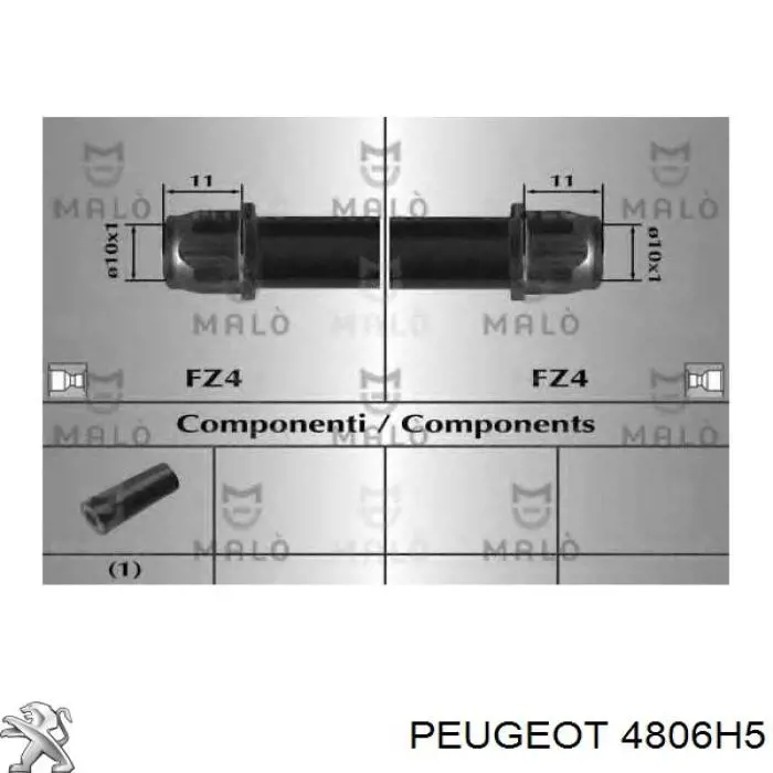 4806H5 Peugeot/Citroen latiguillo de freno trasero