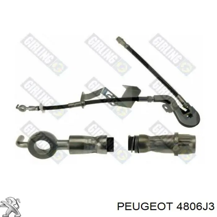 4806J3 Peugeot/Citroen tubo flexible de frenos trasero izquierdo