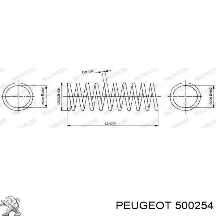 500254 Peugeot/Citroen muelle de suspensión eje delantero