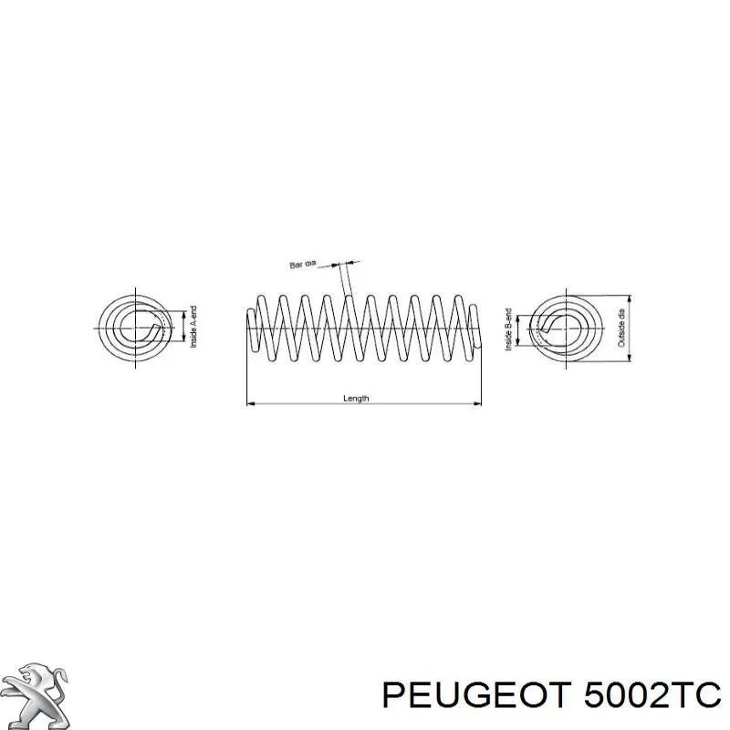 5002TC Peugeot/Citroen muelle de suspensión eje delantero