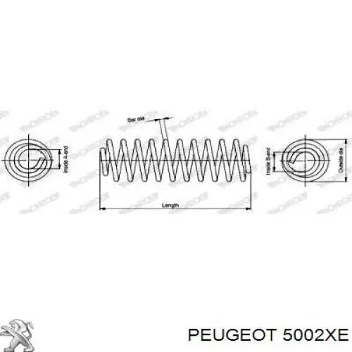 5002XE Peugeot/Citroen muelle de suspensión eje delantero