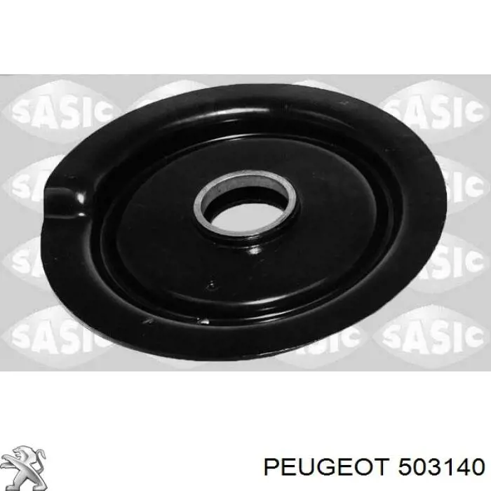 503140 Peugeot/Citroen placa de metal superior delantera de el resorte / caja de muelle