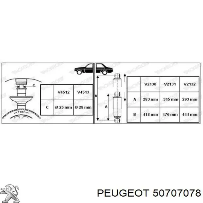 Comprar 50707078 Peugeot/Citroen Amortiguador