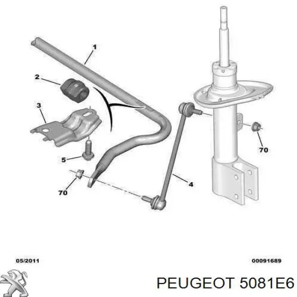 Estabilizador delantero Peugeot/Citroen 5081E6 precio, desde 66,79 EUR
