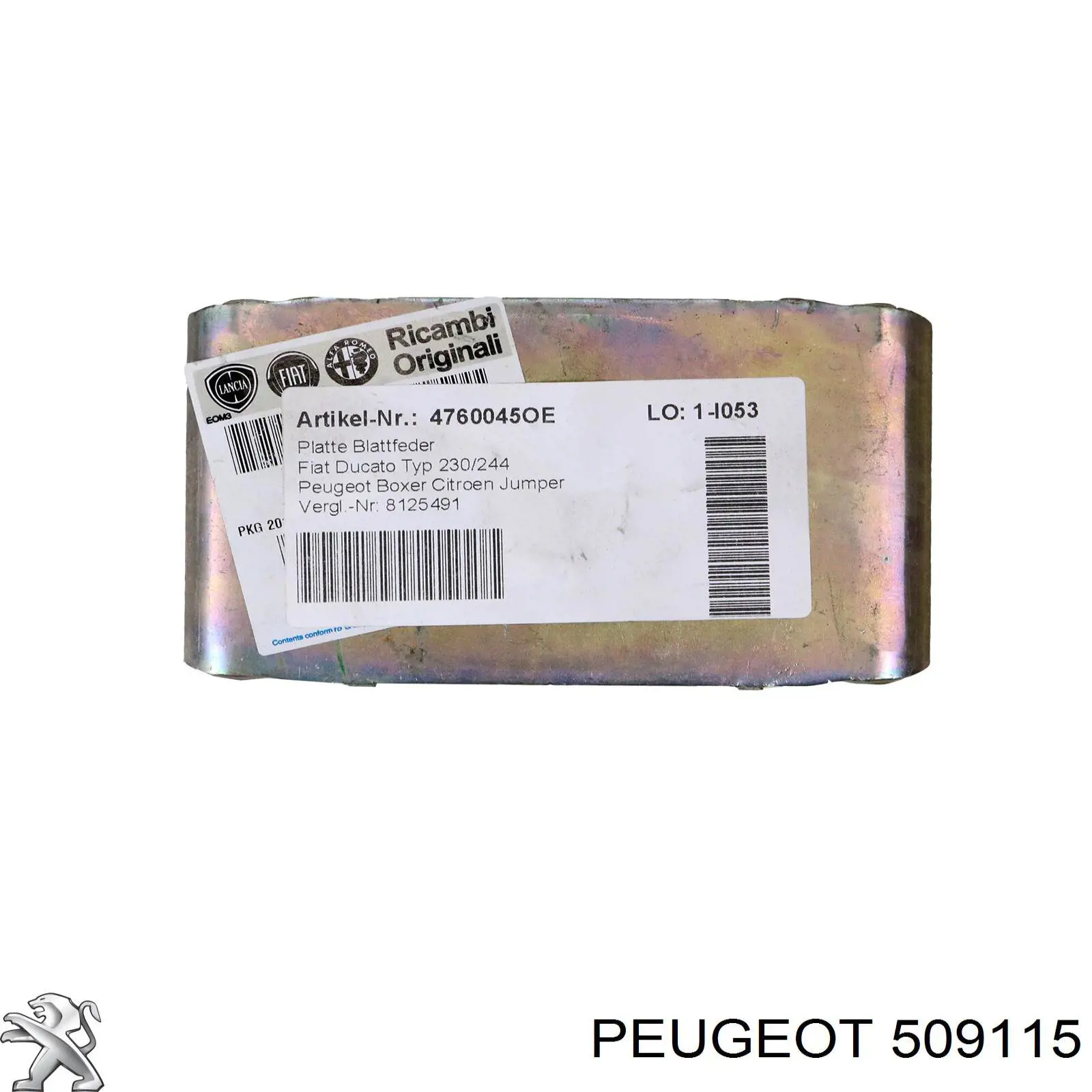 509115 Peugeot/Citroen perno de un pendiente de un resorte trasero