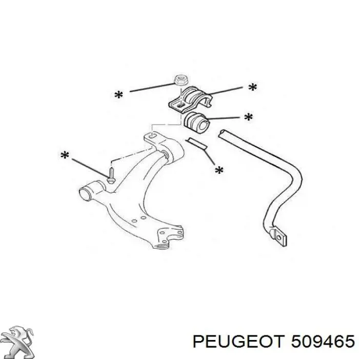 Comprar 509465 Peugeot/Citroen Buje de barra estabilizadora delantera