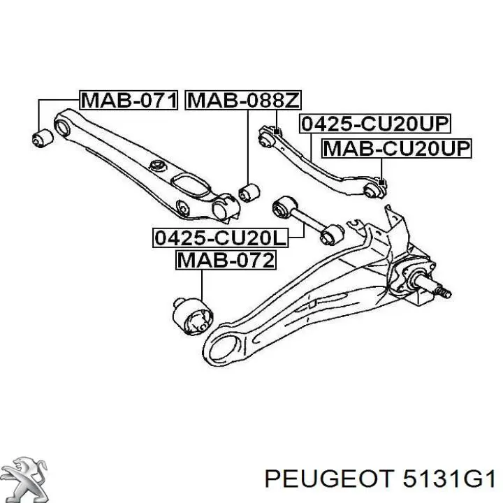 Buje interior del brazo transversal trasero Peugeot/Citroen 5131G1 precio, desde 5,90 EUR