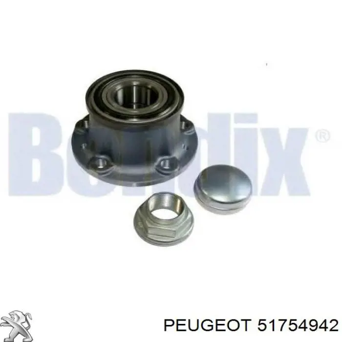 51754942 Peugeot/Citroen cubo de rueda trasero